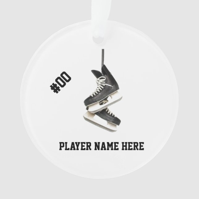 Customizable Hockey Skates Ornament (Front)