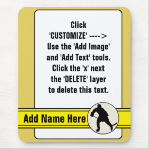 Customizable Hockey Trading Card Template Mousemat Mouse Pad