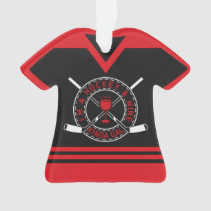 Customizable Hockey & Wine Jersey Ornament