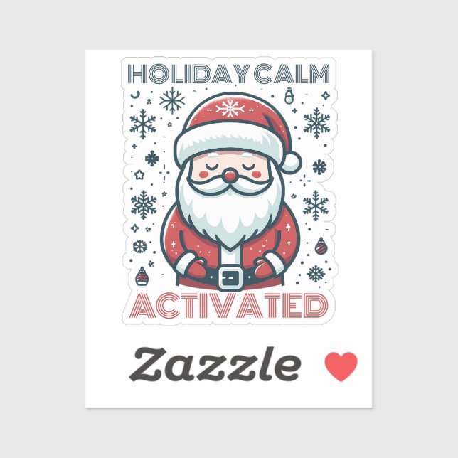 Customizable Holiday Calm Santa  Sticker (Sheet)