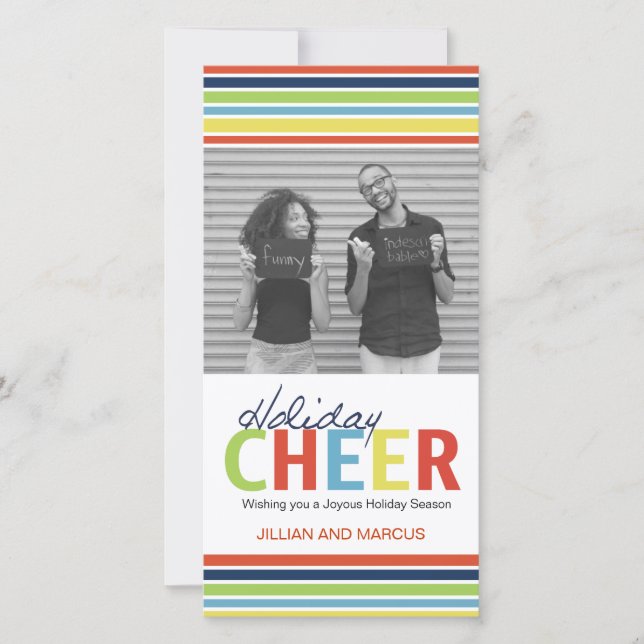 Customizable Holiday Cheer Photo Card (Front)