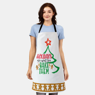 Customizable Holiday Gingerbread Cookie Design Apron