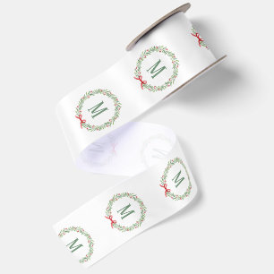 Customizable Holiday Initial Satin Ribbon