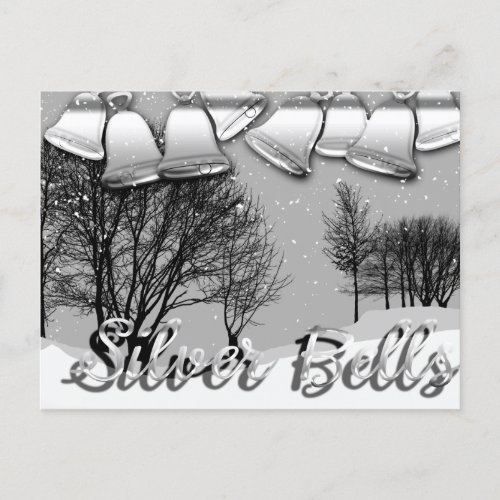 Customizable Holiday Postcard Silver Bells