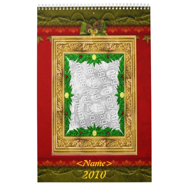 Customizable Holidays Photo Frames 2010 Calendar (Cover)