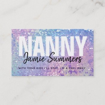 Customizable Holographic Nanny Business Cards by MsRenny at Zazzle