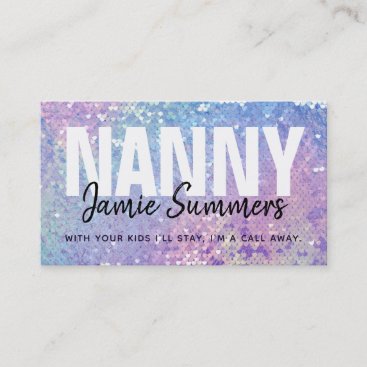 Customizable Holographic Nanny Business Cards