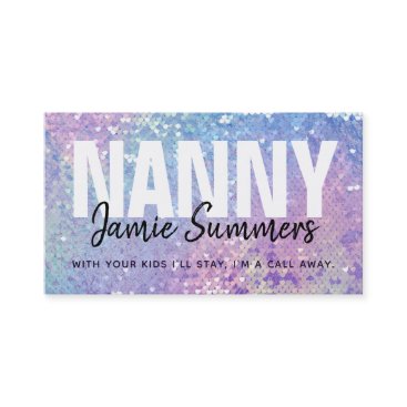 Customizable Holographic Nanny Business Cards Customizable Holographic Nanny Business Cards