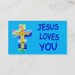 Customizable Holy Cross Jesus Loves You Business Card