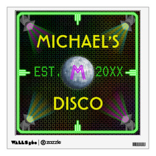 Customizable Home Bar 1970's Disco Ball Wall Decal