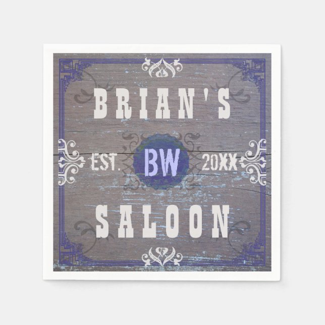 Customizable Home Bar Beer Saloon Napkins (Front)