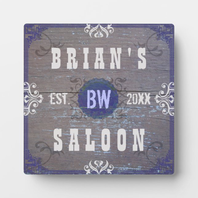 Customizable Home Bar Beer Saloon Plaque (Front)