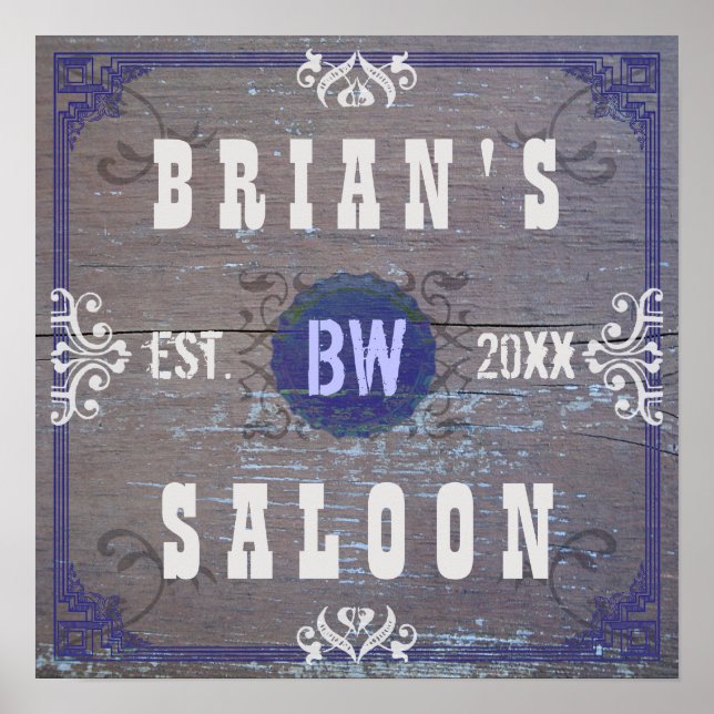 Customizable Home Bar Beer Saloon Poster (Front)