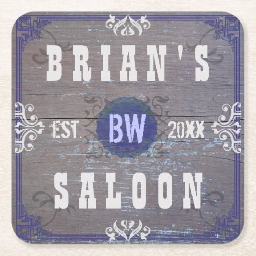 Customizable Home Bar Beer Saloon Square Paper Coaster