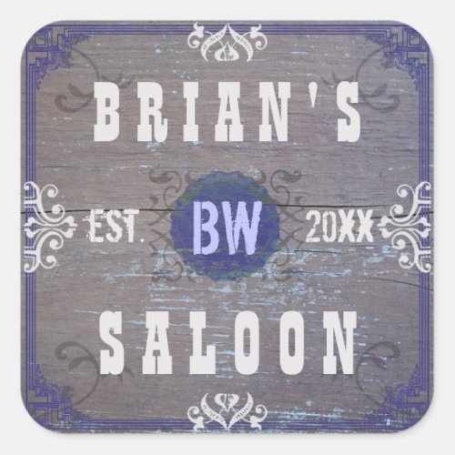 Customizable Home Bar Beer Saloon Square Sticker
