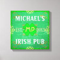 Customizable Home Bar Irish Pub Green