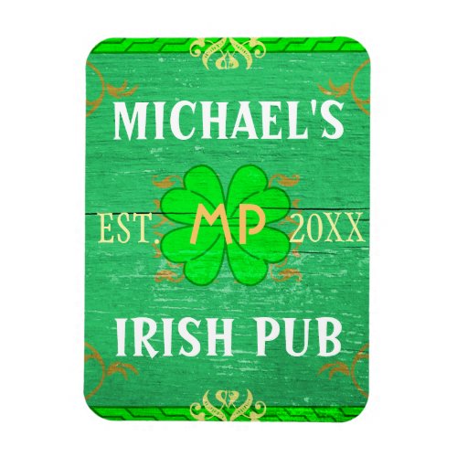 Customizable Home Bar Irish Pub Green Magnet