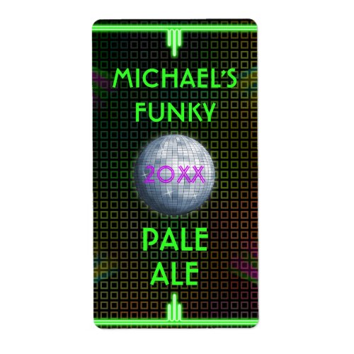 Customizable Home Beer Brewer 70s Disco Ball Label