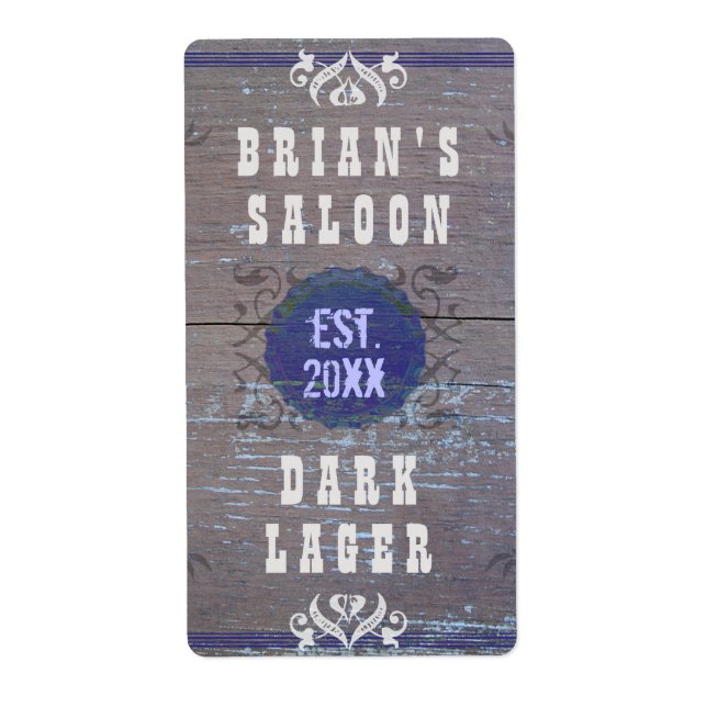Customizable Home Brewer Beer Saloon Label (Front)