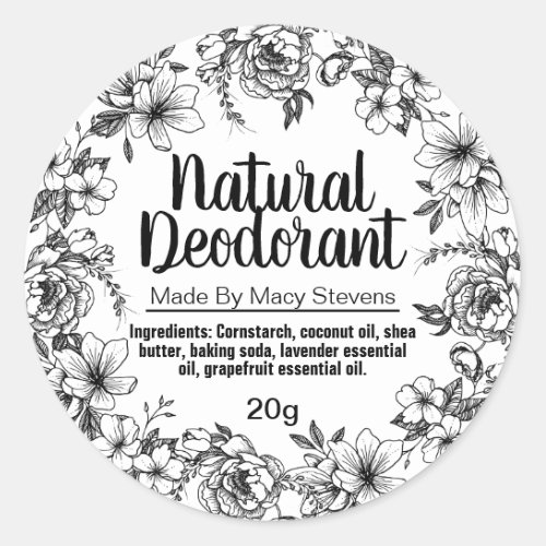 Customizable Homemade Deodorant Label