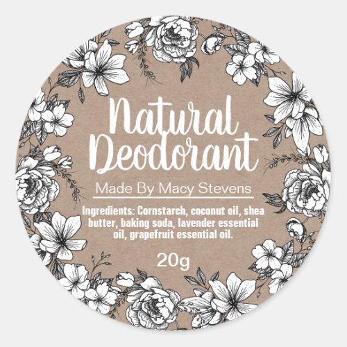 Customizable Homemade Deodorant Label