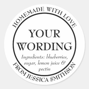 Customizable Homemade Items Label