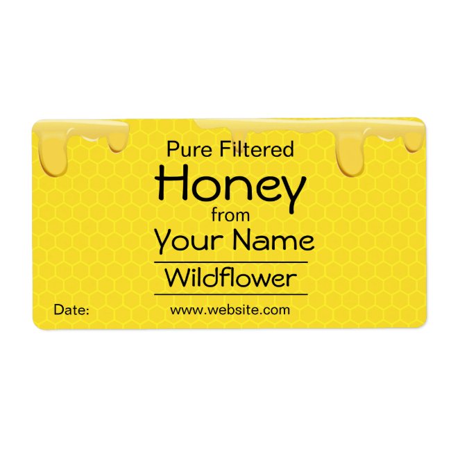 Customizable Honey Labels Honeycomb Add Your Name