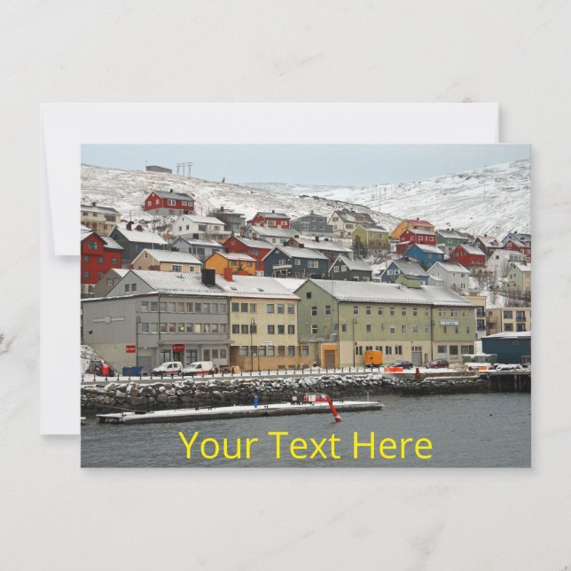 Customizable Honningsvag, Norway card (Front)