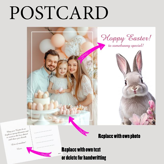 Customizable 🐇Hoppy Easter Charm Holiday Postcard (Customizable 🐇Hoppy Easter Charm Holiday Postcard)