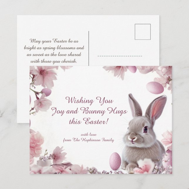 Customizable 🐇Hoppy Easter Delight Holiday Postcard (Front/Back)