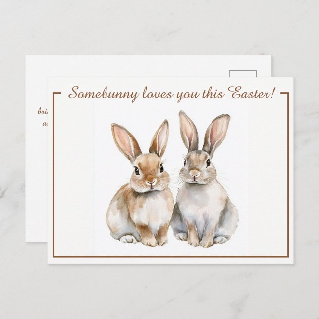 Customizable 🐇Hoppy Easter Delight Holiday Postcard (Front/Back)