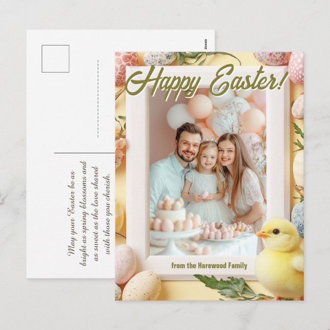 Customizable 🐇Hoppy Easter Extravaganza Holiday Postcard (Front/Back)