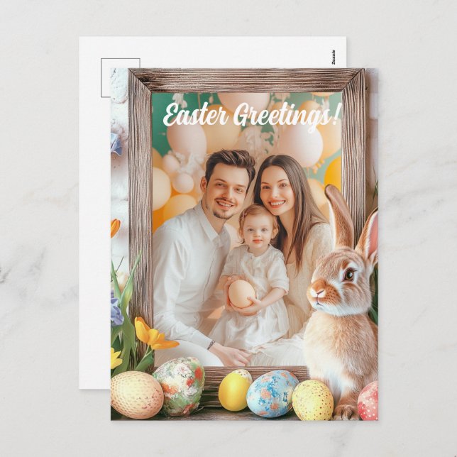 Customizable 🐇Hoppy Easter Wonderland Holiday Postcard (Front/Back)
