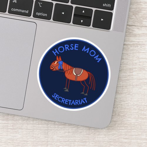 Customizable Horse Mom _ Chestnut Horse Doodle Sticker
