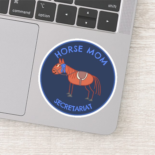 Customizable: Horse Mom - Chestnut Horse Doodle Sticker (Detail)