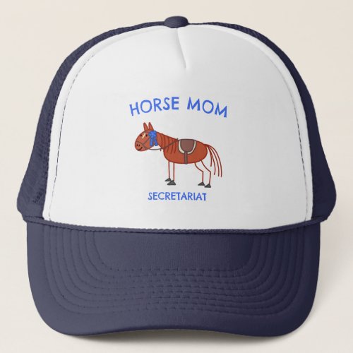 Customizable Horse Mom _ Chestnut Horse Doodle Trucker Hat