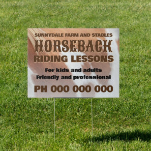 CUSTOMIZABLE HORSE RIDING LESSONS SIGN