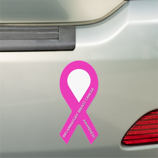 Customizable Hot Pink Awareness Ribbon Car Magnet (In Situ)