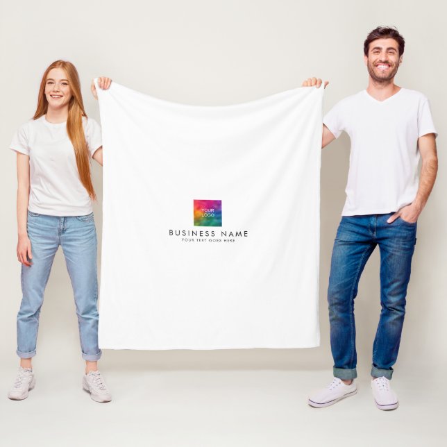 Customizable Hotel Motel Hostel Company Logo Fleece Blanket (In Situ)