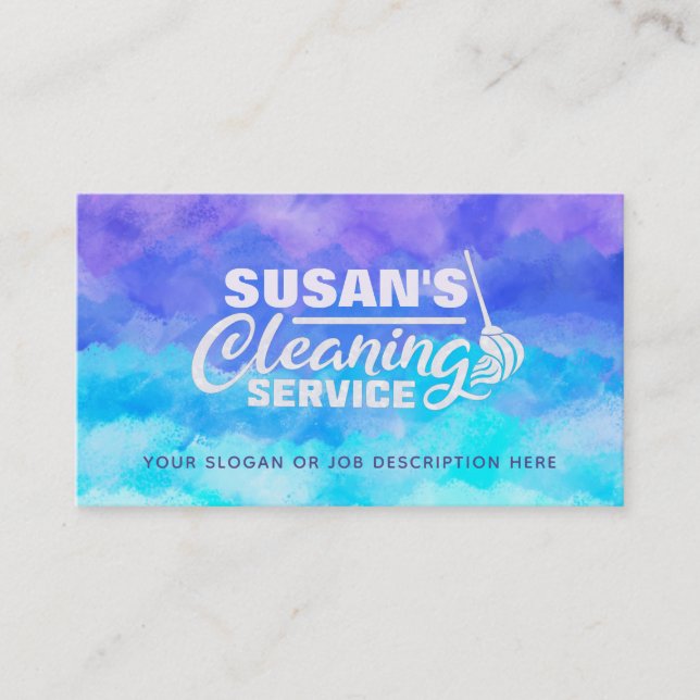 Customizable House Cleaning Business Cards (Front)