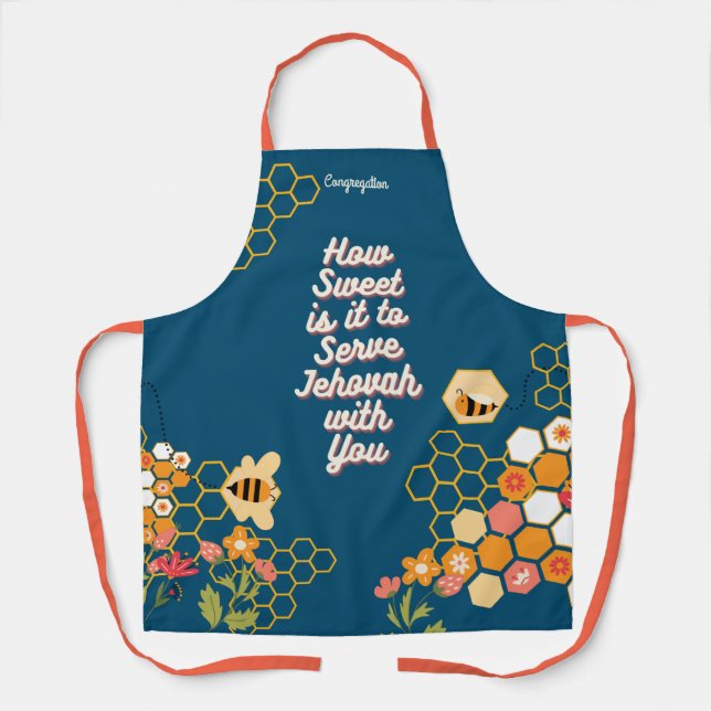 Customizable ‘How Sweet it is to Serve Jehovah’ Apron (Front)