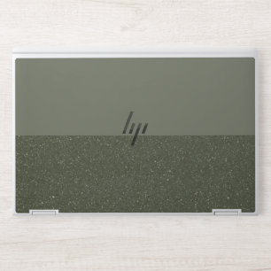 Customizable HP Skin: Moss Green Block Design Laptop Skin
