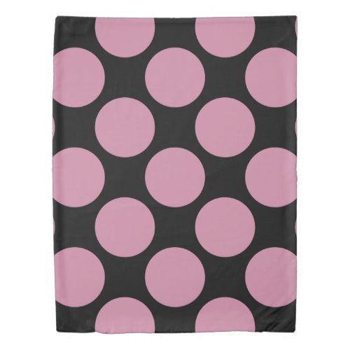 Customizable Huge Polka Dots any Color on Black Duvet Cover