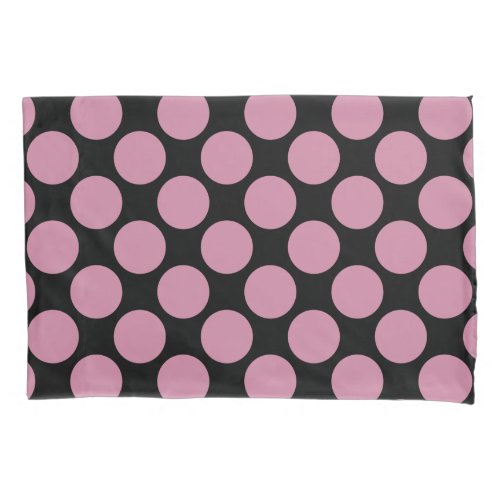 Customizable Huge Polka Dots any Color on Black Pillowcase