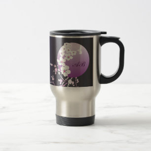 Customizable: Hummingbird and blossom on purple Travel Mug