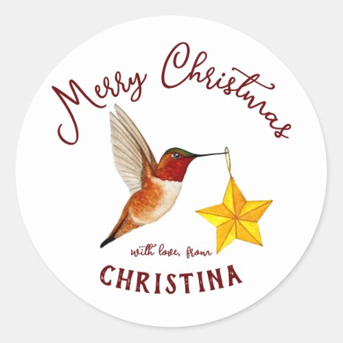 Customizable Hummingbird Classic Round Sticker