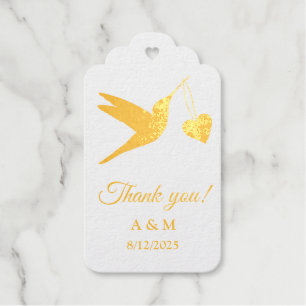 Customizable Hummingbird Gold Foil Gift Tags