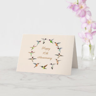 Customizable Hummingbird Happy Anniversary Card