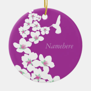Customizable: Hummingbird pink Ceramic Ornament