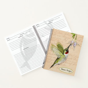 Family Recipe Book To Write In, Spiral Bound DIY Make Your Own